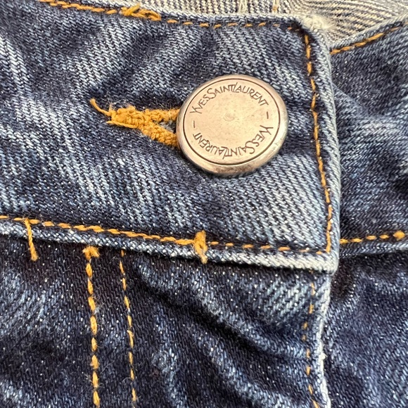 Rate Yves Saint Laurent Rive Gauche Boot Cut Cotton Jeans YSL stamp - Picture 5 of 16